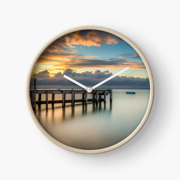 Woodside Jetty Sunset Isle Of Wight Clock