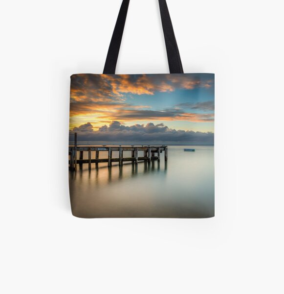Woodside Jetty Sunset Isle Of Wight All Over Print Tote Bag