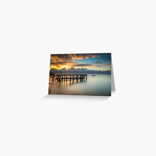 Woodside Jetty Sunset Isle Of Wight Greeting Card
