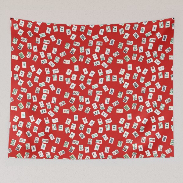 Item preview, mah jongg tiles red designed and sold by farreystudio.