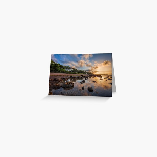 Woodside Lodge Retreat Sunset Isle Of Wight Greeting Card