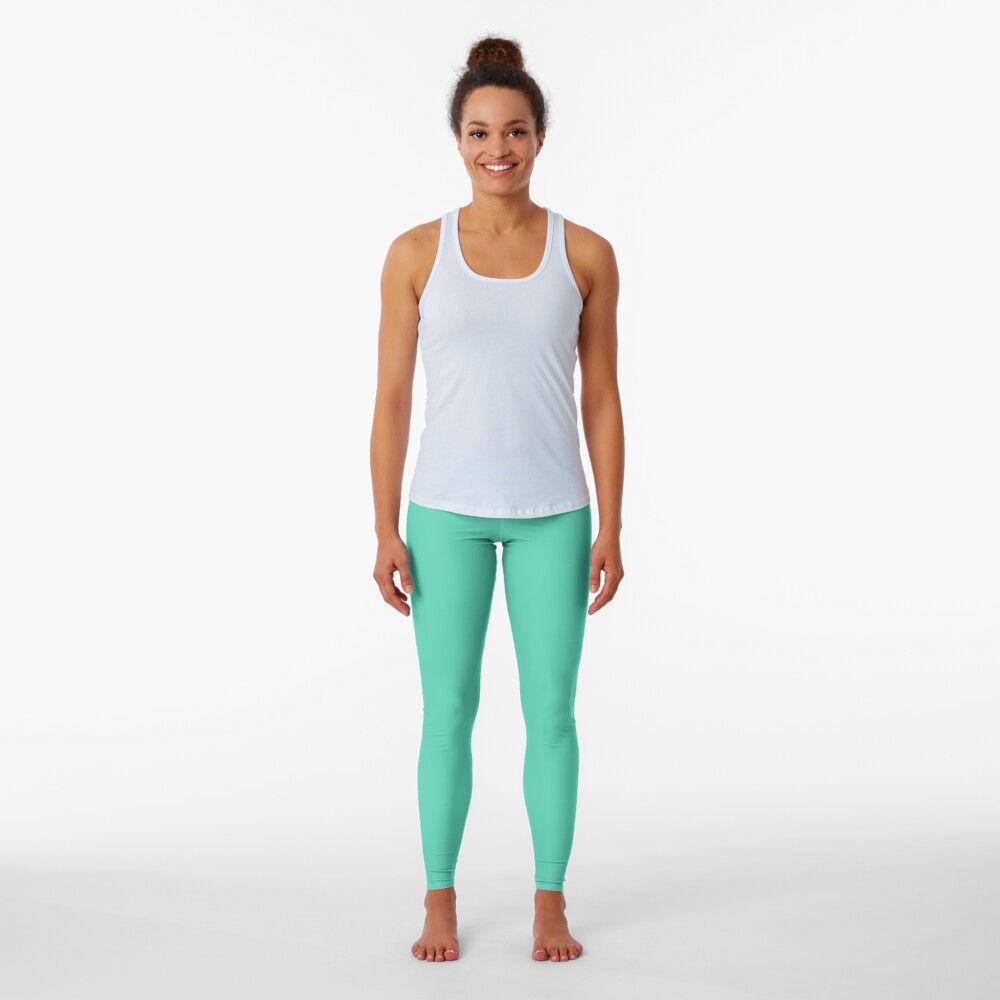 "Maui Mint Green Seafoam Solid Color" Leggings by podartist | Redbubble
