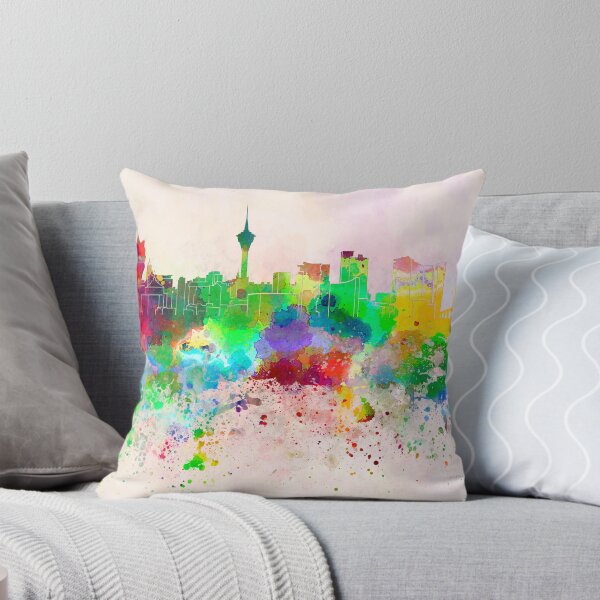 Item preview, Macau skyline in watercolor background designed and sold by paulrommer.