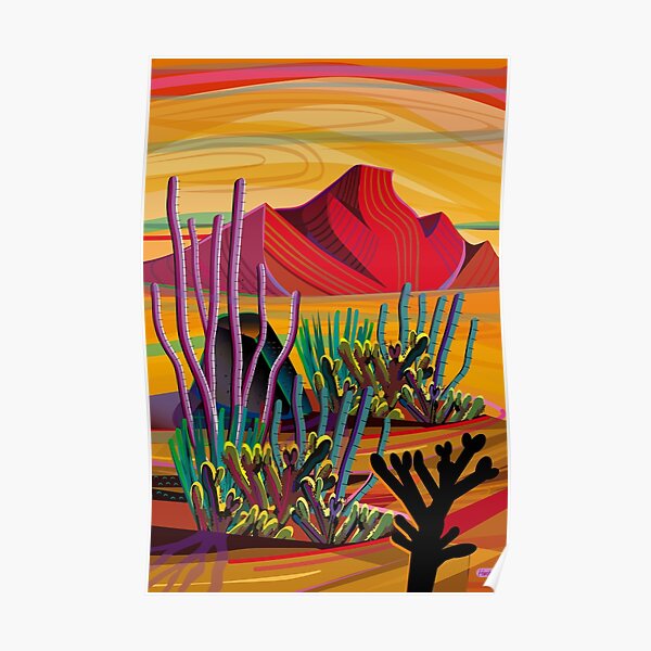 Zen Cactus Garden Poster