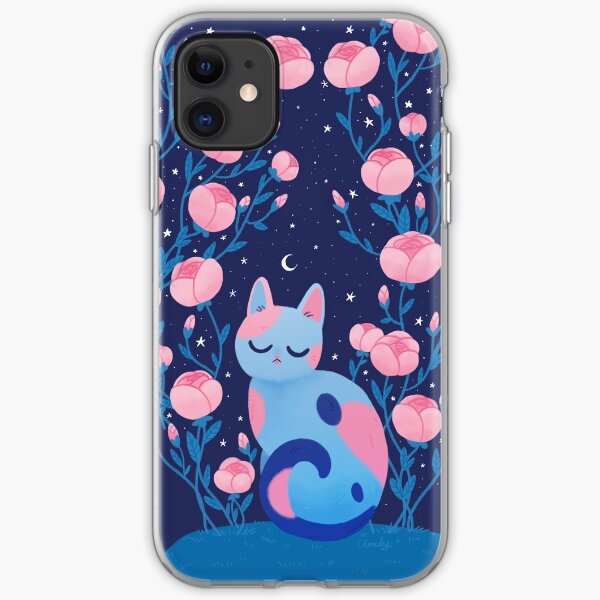 Peony cat iPhone Soft Case