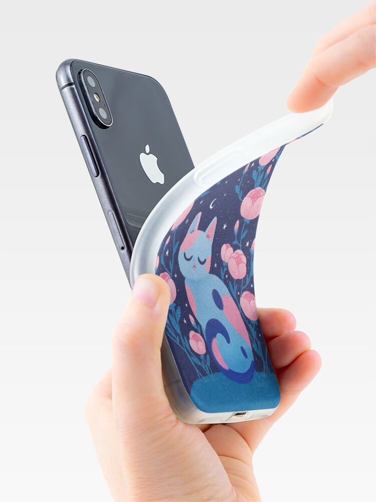 Alternate view of Peony cat iPhone Case & Cover