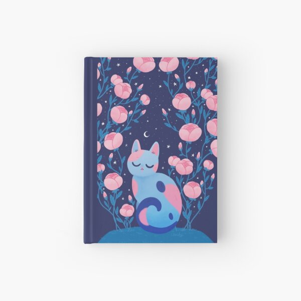 Peony cat Hardcover Journal