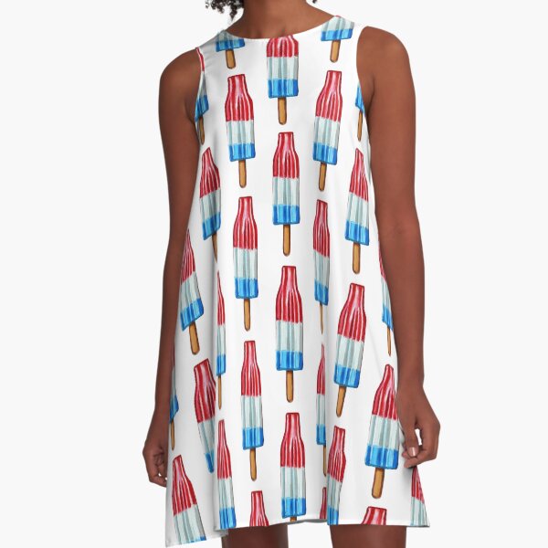 Hand Painted ROCKET POP Art A-Line Dress