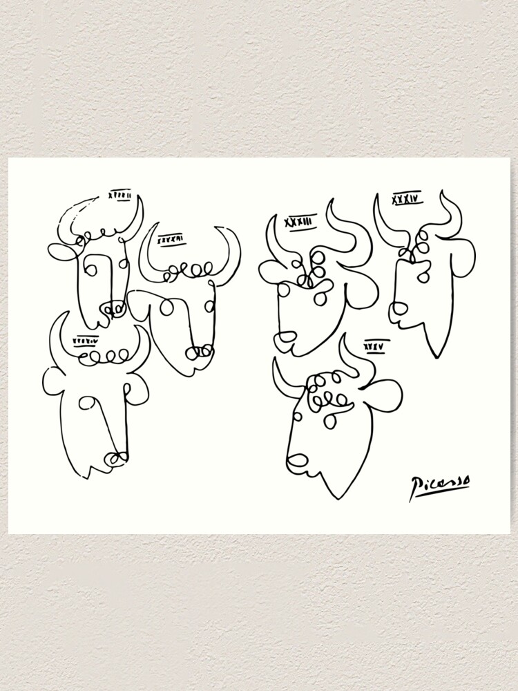 Pablo Picasso Stier Grafik Tier Linie Skizze Drucke Plakate Taschen T Shirts Manner Frauen Kinder Kunstdruck Von Clothorama Redbubble