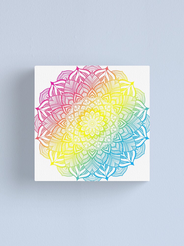 Pansexual Pride Striped Mandala Canvas Print By Justgottadraw Redbubble