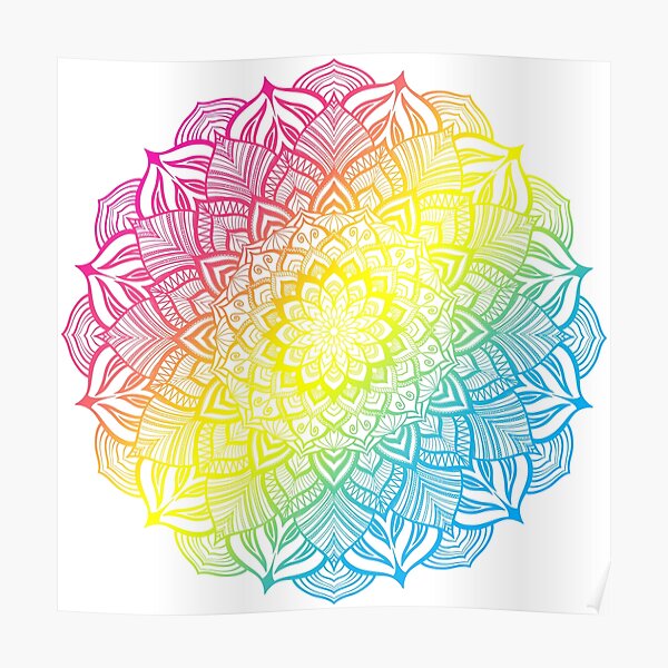 Pansexual Pride Striped Mandala Poster For Sale By Justgottadraw