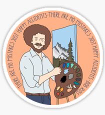 Pegatina Bob Ross - No hay errores, simplemente felices accidentes