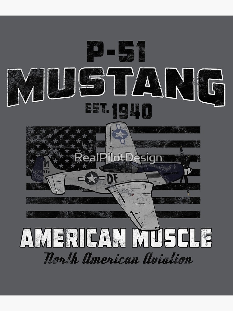 P-51 Mustang Wwii Airplane American Muscle Vintage T-Shirt