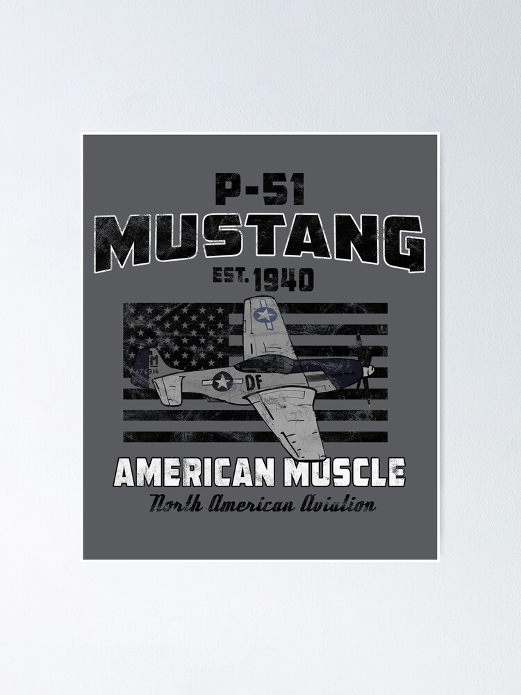 P-51 Mustang Wwii Airplane American Muscle Vintage T-Shirt