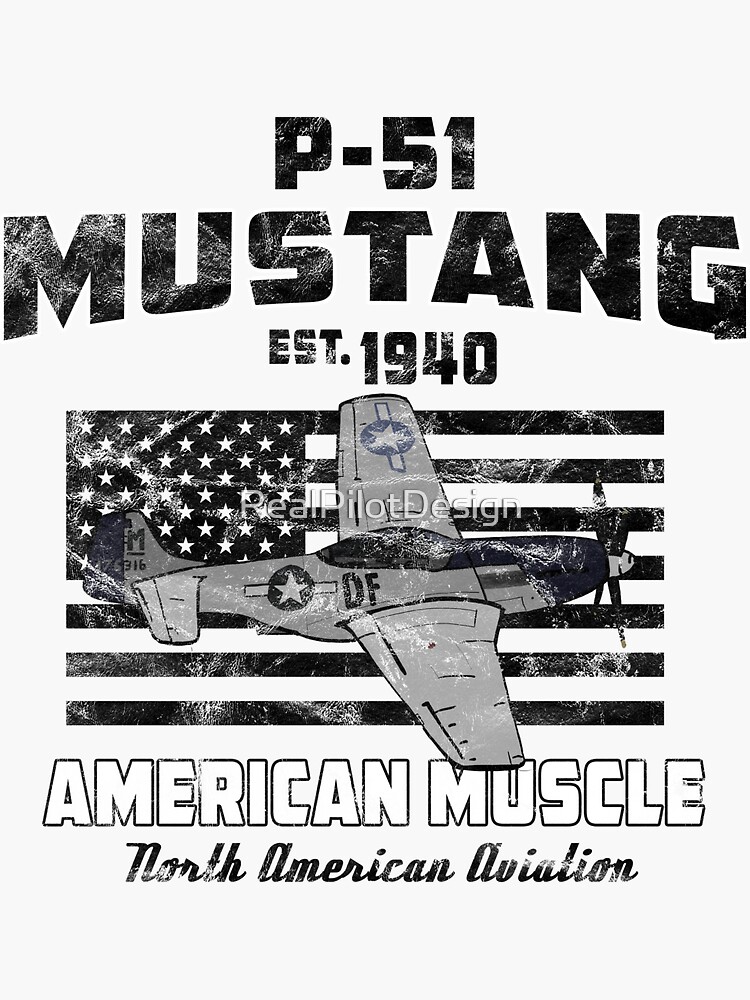 P-51 Mustang Wwii Airplane American Muscle Vintage T-Shirt