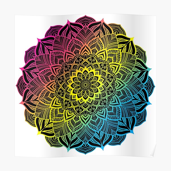 Pan Pride Striped Mandala Poster For Sale By Justgottadraw Redbubble