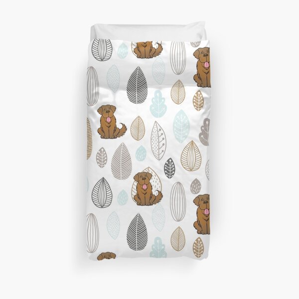 Brown Newfie Pattern Duvet Cover