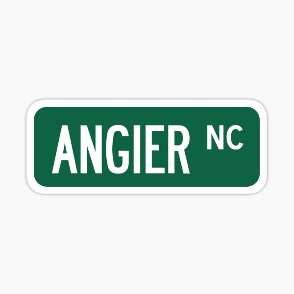 "Angier, NC Street Sign Sticker" Sticker for Sale by hesappe Redbubble