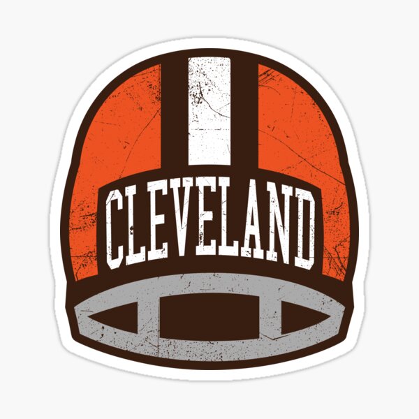 Cleveland Retro Helmet - Brown Sticker