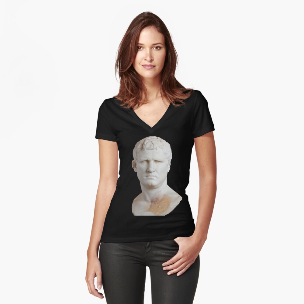 Item preview, Fitted V-Neck T-Shirt designed and sold by lifeofcaesar.