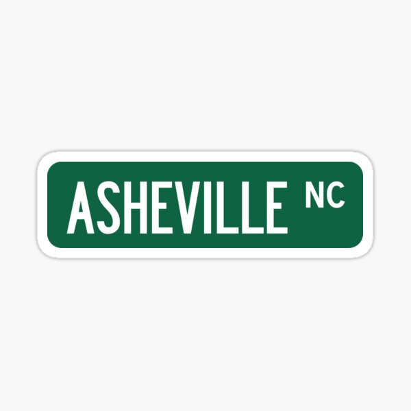 Asheville, NC Street Sign Sticker Sticker