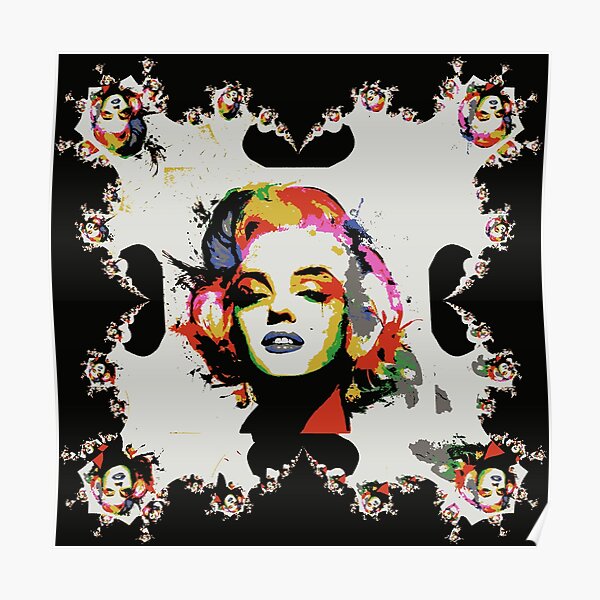 "Marilyn Monroe Pop Art Fractal Rainbow Marilyn kitsch Art" Poster