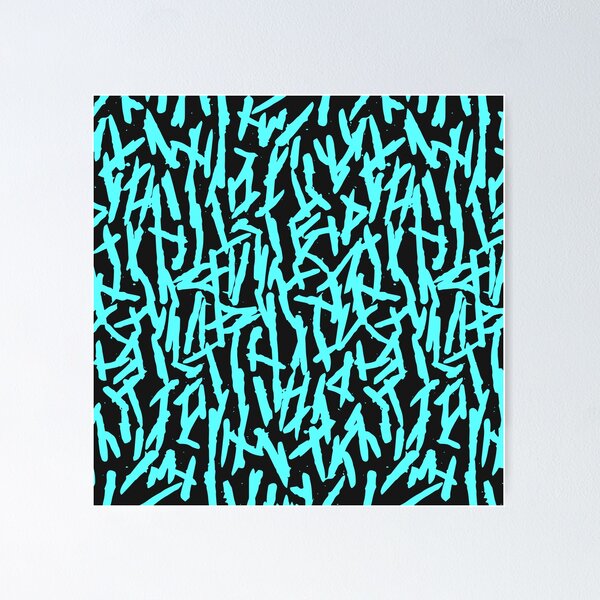 Item preview, Modern Messy Aqua & Black Paint Brushstrokes designed and sold by Blkstrawberry.