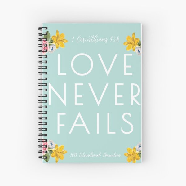 Love Never Fails - Mint Spiral Notebook