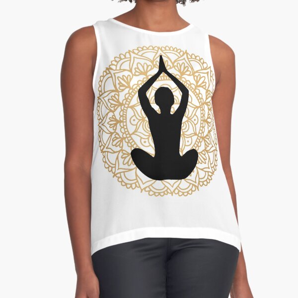 Lotus Yoga Pose Mandala Black White Gold Poster for Sale by Julie Erin  Designs