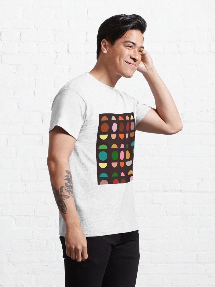 Download "Multi Colored Circles And Half Circles On Black" T-shirt ...