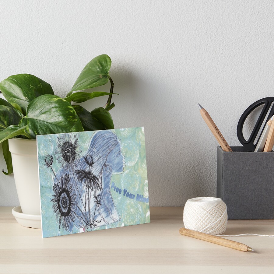 Free Your Mind Mixed Media Art Board Print