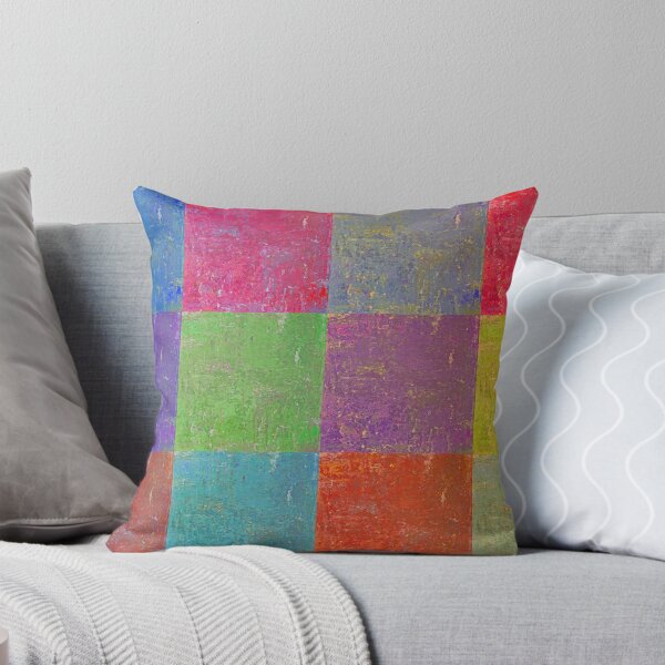 Multi Colored Squares Abstract Throw Pillow