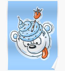 Yummy Ice Bear Ice Cream - We Bare Bears Fan Art Poster