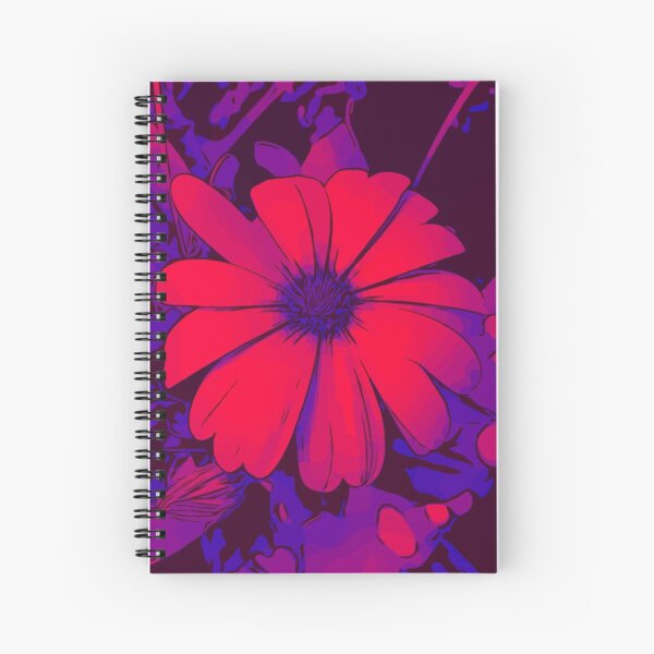 Rot-lila Blumenmotiv WelikeFlowers Spiralblock