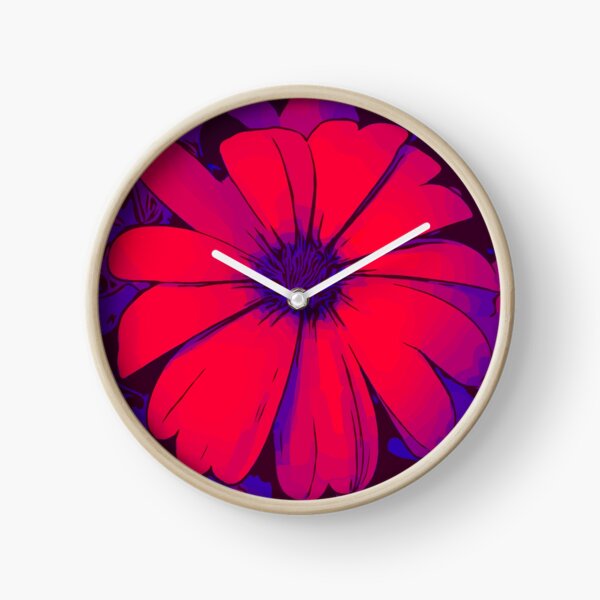 Rot-lila Blumenmotiv WelikeFlowers Uhr