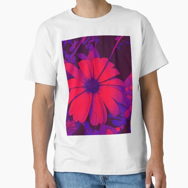 Rot-lila Blumenmotiv WelikeFlowers Classic T-Shirt