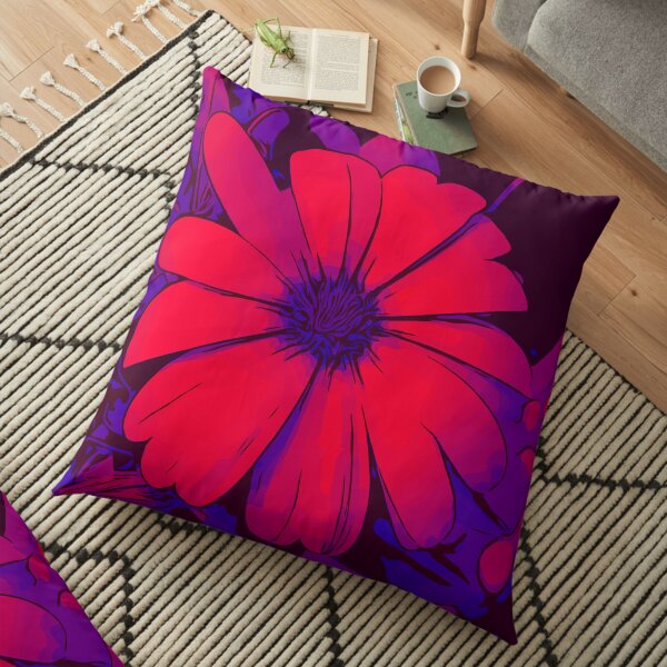 Rot-lila Blumenmotiv WelikeFlowers Bodenkissen
