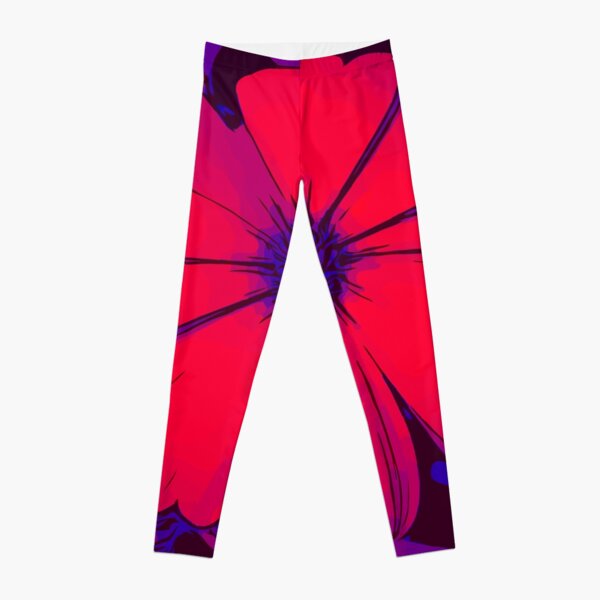 Rot-lila Blumenmotiv WelikeFlowers Leggings