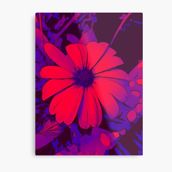 Rot-lila Blumenmotiv WelikeFlowers Metallbild