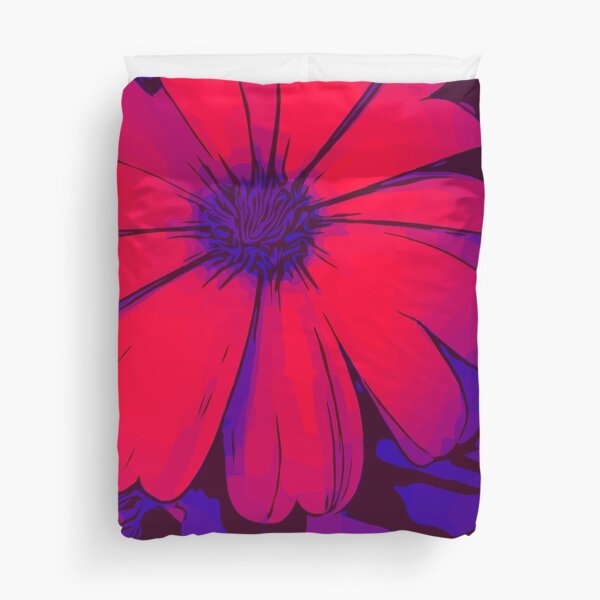 Rot-lila Blumenmotiv WelikeFlowers Bettbezug