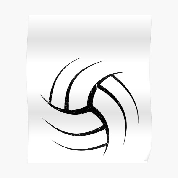 Cute White Graphic Art Volleyball Poster