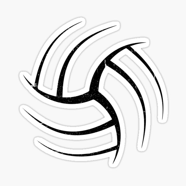 Cute White Graphic Art Volleyball Sticker