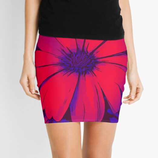 Rot-lila Blumenmotiv WelikeFlowers Minirock