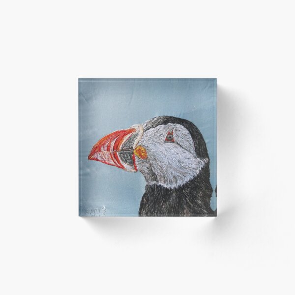 Puffin Art Acrylic Block