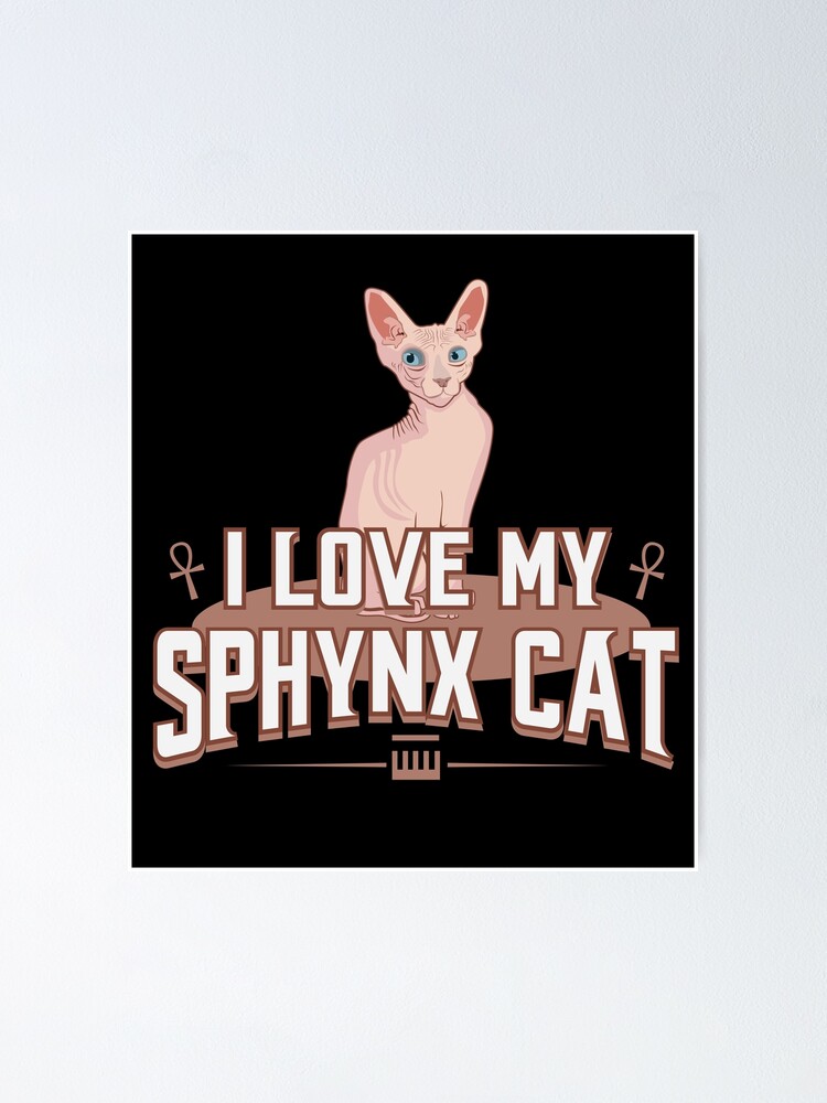 Poster J Adore Mon Cadeau Sans Poil Chauve Chat Sphynx Par Pubi Redbubble