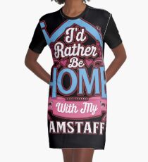 I'd Rather Be Home With My Amstaff - Amstaff Graphic T-Shirt Dress