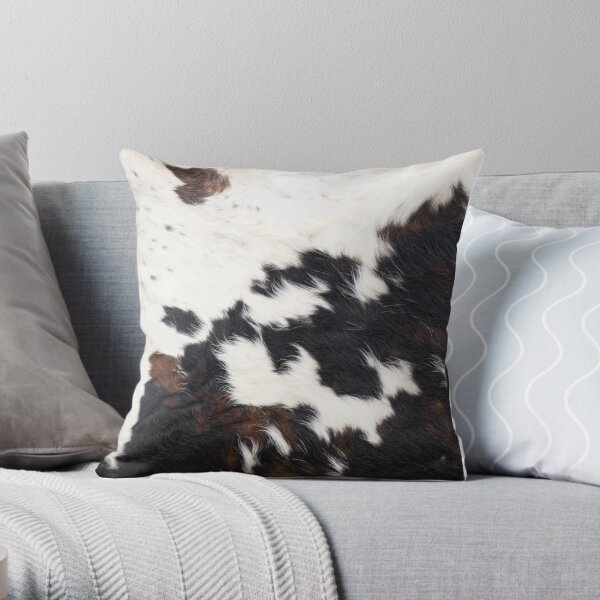 Cowhide Detail Throw Pillow