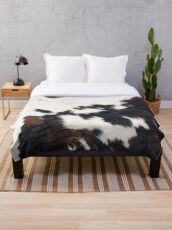 Cowhide Detail Throw Blanket