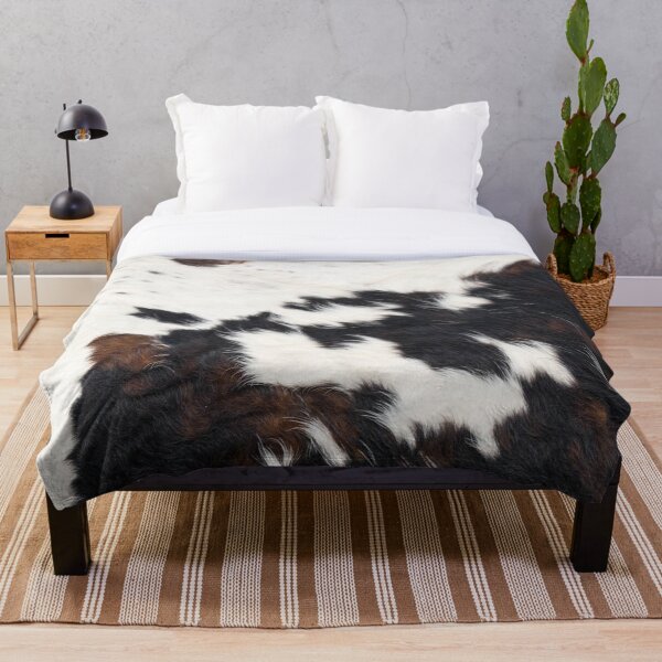 Cowhide Detail Throw Blanket