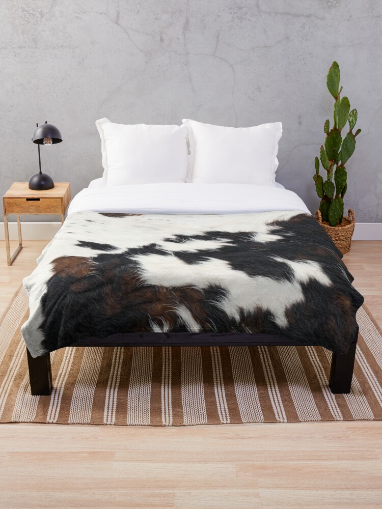 Cowhide Detail Throw Blanket By Cadinera Redbubble